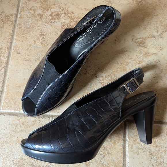Bottines Femme Bella Vita Luna - Taille 6,5 WW - Peep-toe - Noires - Neuves Avec Boîte